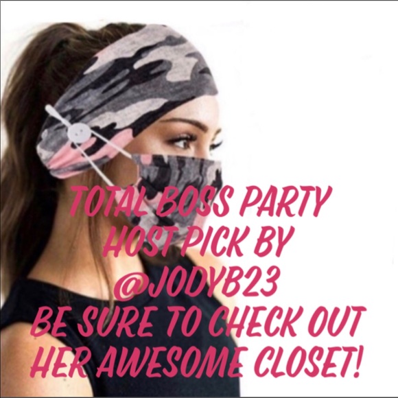 Brand New Face Mask & Headband Set Pink Camo - Picture 6 of 11